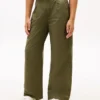 Pantalones de talle alto y pierna ancha para niña Pantalones de talle alto y pierna ancha para niña