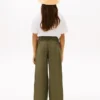 Pantalones de talle alto y pierna ancha para niña Pantalones de talle alto y pierna ancha para niña