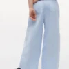 Pantalones de talle alto y pierna ancha para niña Pantalones de talle alto y pierna ancha para niña