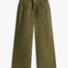 Pantalones de talle alto y pierna ancha para niña Pantalones de talle alto y pierna ancha para niña