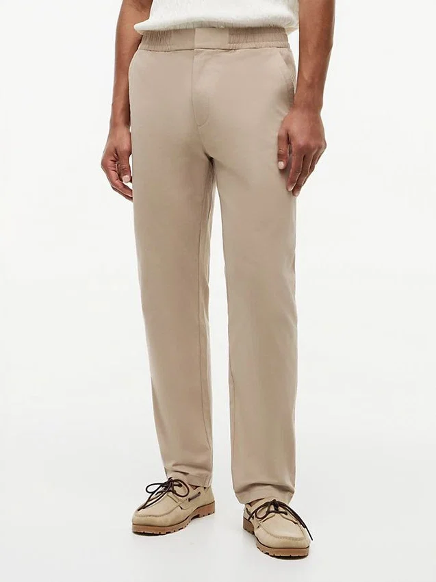 Pantalones Dobby con cintura elástica Pantalones Dobby con cintura elástica