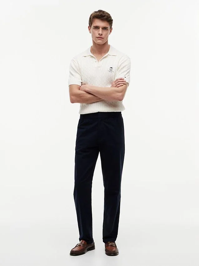 Pantalones Dobby con cintura elástica Pantalones Dobby con cintura elástica