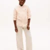Pantalones elásticos de algodón slub para niño