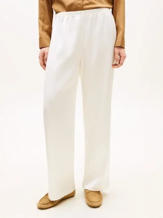 Pantalones elásticos de satén de pierna ancha