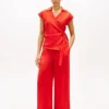 Pantalones holgados de lino sin cremallera