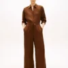 Pantalones holgados de lino sin cremallera