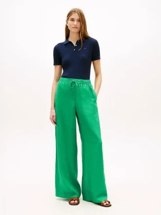 Pantalones holgados de lino sin cremallera