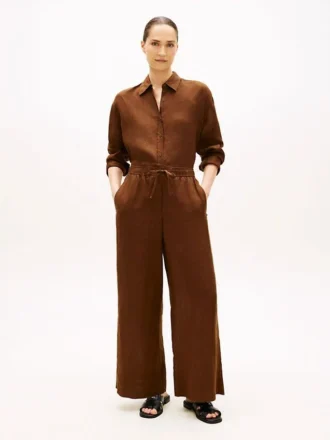 Pantalones holgados de lino sin cremallera