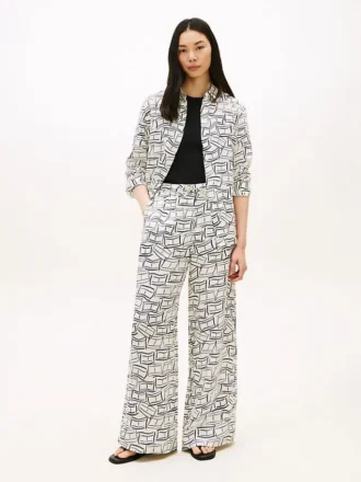 Pantalones holgados de lino sin cremallera