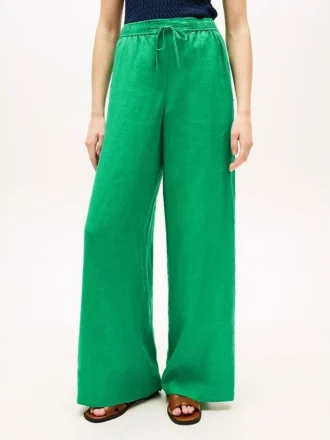Pantalones holgados de lino sin cremallera