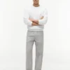 Pantalones holgados de mezcla de algodón y lino Pantalones holgados de mezcla de algodón y lino