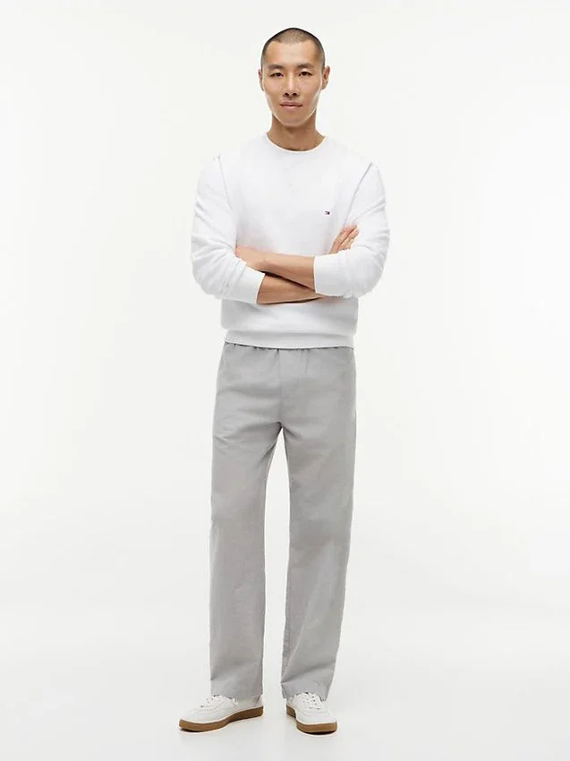 Pantalones holgados de mezcla de algodón y lino Pantalones holgados de mezcla de algodón y lino