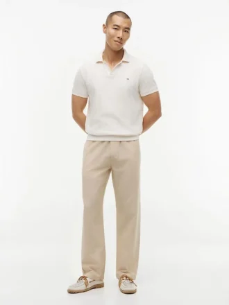 Pantalones holgados de mezcla de algodón y lino Pantalones holgados de mezcla de algodón y lino