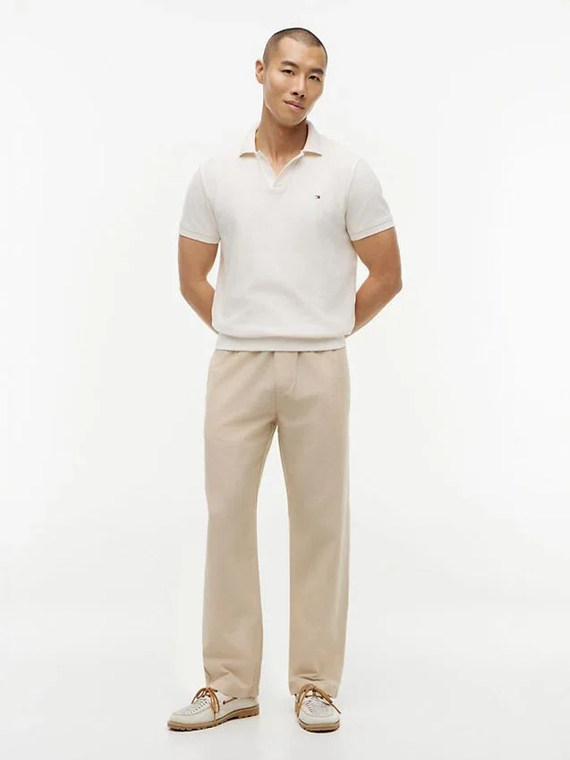 Pantalones holgados de mezcla de algodón y lino Pantalones holgados de mezcla de algodón y lino