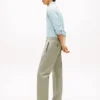 Pantalones holgados de mezcla de algodón y lino Pantalones holgados de mezcla de algodón y lino