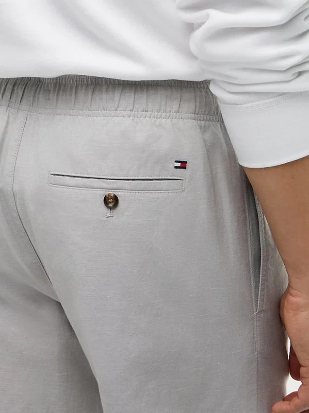 Pantalones holgados de mezcla de algodón y lino Pantalones holgados de mezcla de algodón y lino