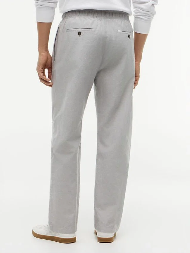 Pantalones holgados de mezcla de algodón y lino Pantalones holgados de mezcla de algodón y lino