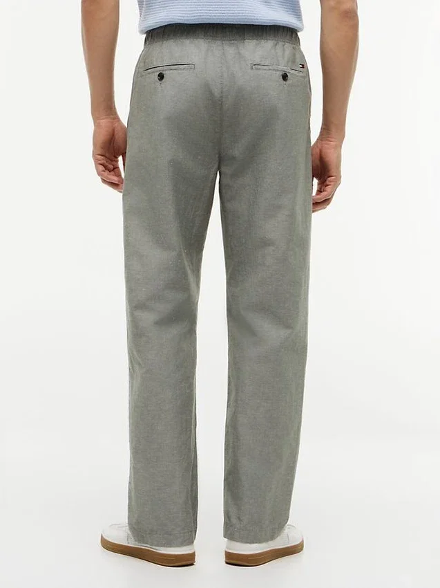 Pantalones holgados de mezcla de algodón y lino Pantalones holgados de mezcla de algodón y lino