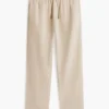 Pantalones holgados de mezcla de algodón y lino Pantalones holgados de mezcla de algodón y lino