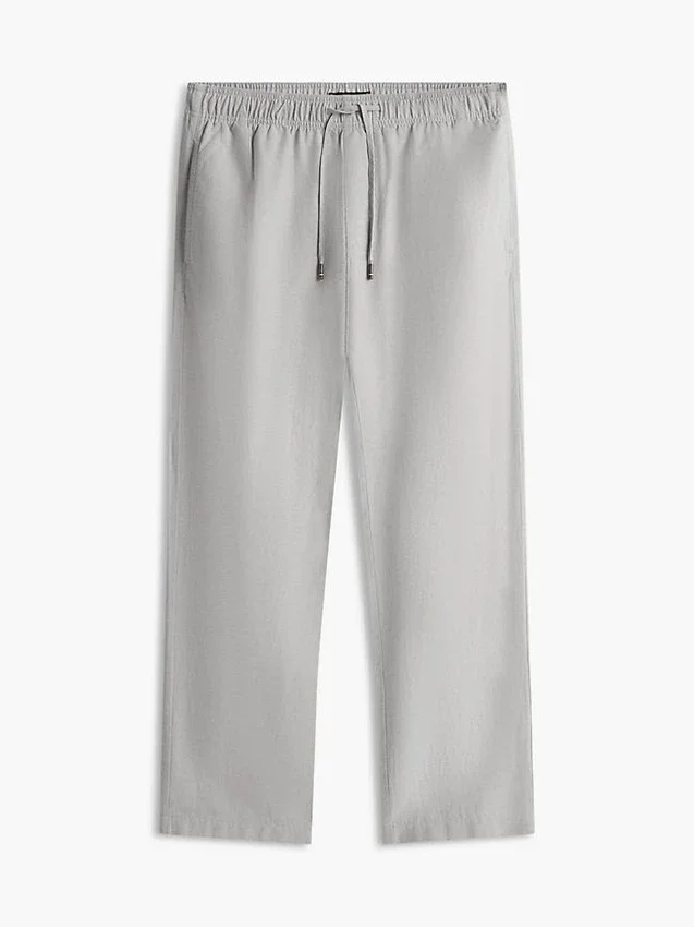 Pantalones holgados de mezcla de algodón y lino Pantalones holgados de mezcla de algodón y lino