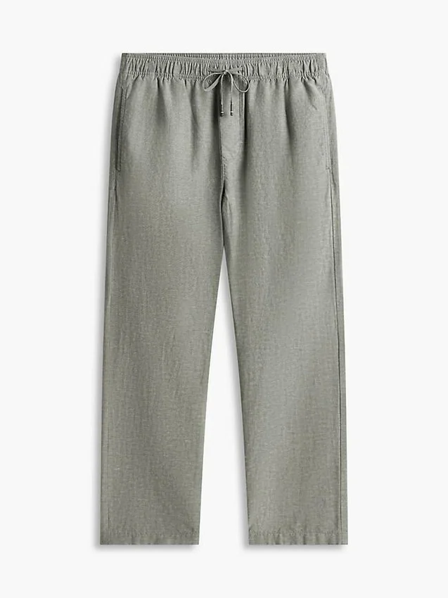 Pantalones holgados de mezcla de algodón y lino Pantalones holgados de mezcla de algodón y lino