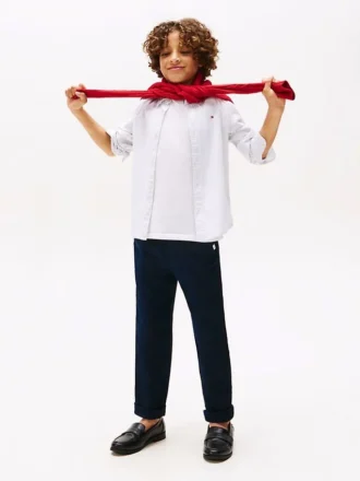 Pantalones holgados de mezcla de lino para niño