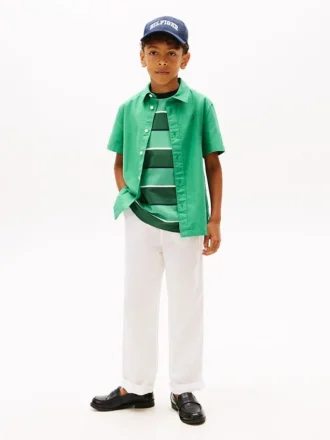 Pantalones holgados de mezcla de lino para niño