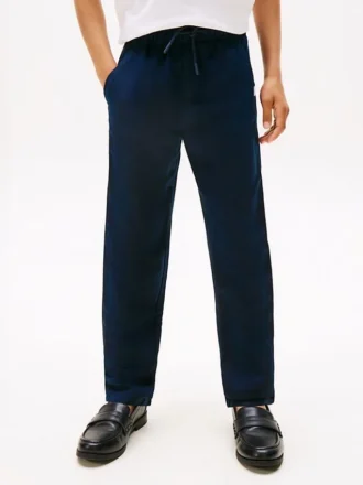 Pantalones holgados de mezcla de lino para niño