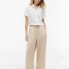 Pantalones ligeros de mezcla de lino sin cremallera