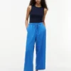Pantalones ligeros de mezcla de lino sin cremallera Pantalones ligeros de mezcla de lino sin cremallera