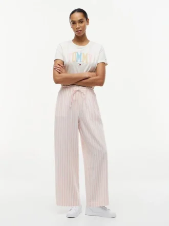 Pantalones ligeros de mezcla de lino sin cremallera