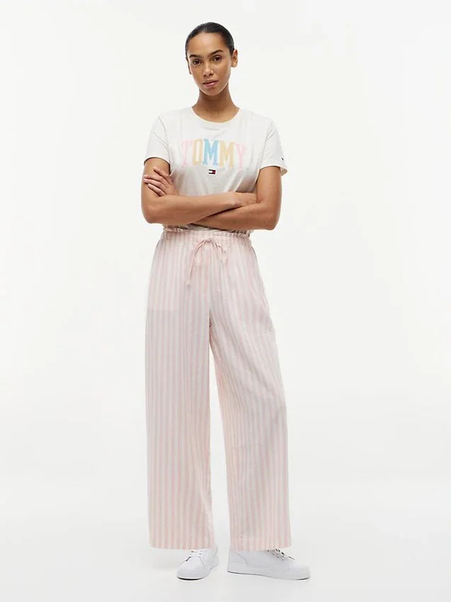 Pantalones ligeros de mezcla de lino sin cremallera Pantalones ligeros de mezcla de lino sin cremallera