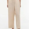 Pantalones ligeros de mezcla de lino sin cremallera