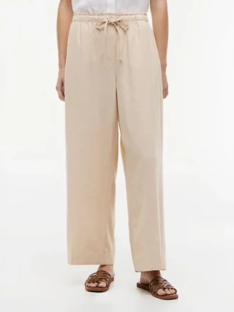Pantalones ligeros de mezcla de lino sin cremallera