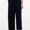 Pantalones ligeros de mezcla de lino sin cremallera