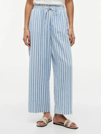 Pantalones ligeros de mezcla de lino sin cremallera