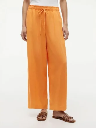 Pantalones ligeros de mezcla de lino sin cremallera