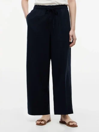 Pantalones ligeros de mezcla de lino sin cremallera Pantalones ligeros de mezcla de lino sin cremallera
