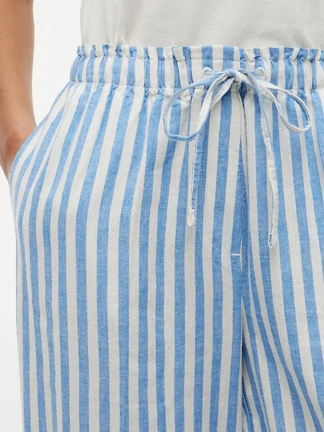 Pantalones ligeros de mezcla de lino sin cremallera Pantalones ligeros de mezcla de lino sin cremallera