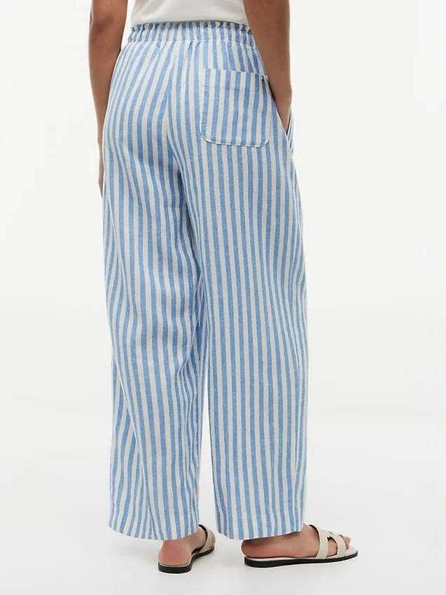 Pantalones ligeros de mezcla de lino sin cremallera Pantalones ligeros de mezcla de lino sin cremallera