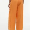 Pantalones ligeros de mezcla de lino sin cremallera Pantalones ligeros de mezcla de lino sin cremallera