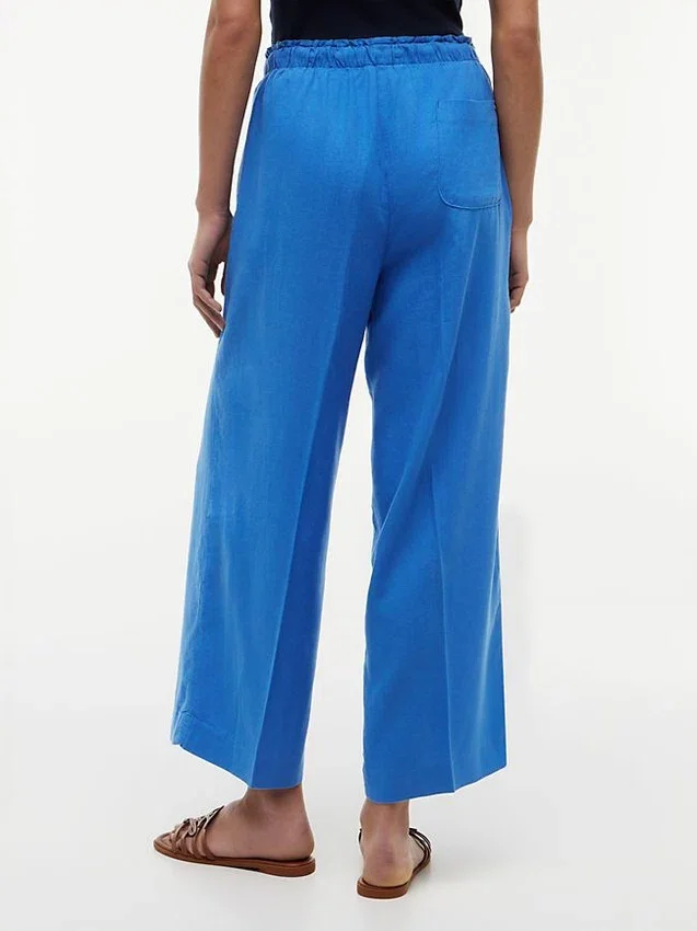 Pantalones ligeros de mezcla de lino sin cremallera Pantalones ligeros de mezcla de lino sin cremallera