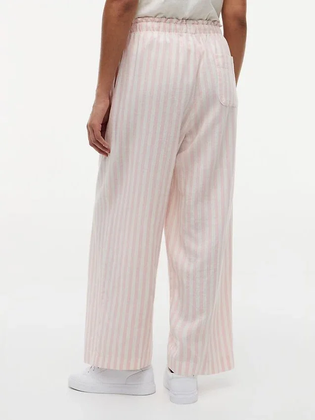 Pantalones ligeros de mezcla de lino sin cremallera Pantalones ligeros de mezcla de lino sin cremallera