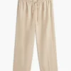Pantalones ligeros de mezcla de lino sin cremallera
