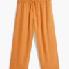 Pantalones ligeros de mezcla de lino sin cremallera Pantalones ligeros de mezcla de lino sin cremallera