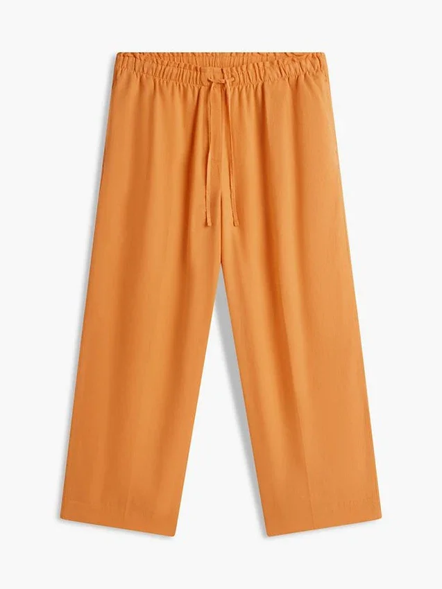 Pantalones ligeros de mezcla de lino sin cremallera Pantalones ligeros de mezcla de lino sin cremallera
