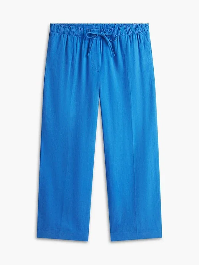 Pantalones ligeros de mezcla de lino sin cremallera Pantalones ligeros de mezcla de lino sin cremallera