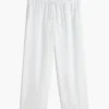 Pantalones ligeros de mezcla de lino sin cremallera Pantalones ligeros de mezcla de lino sin cremallera