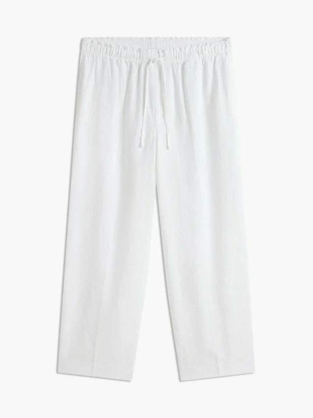 Pantalones ligeros de mezcla de lino sin cremallera Pantalones ligeros de mezcla de lino sin cremallera
