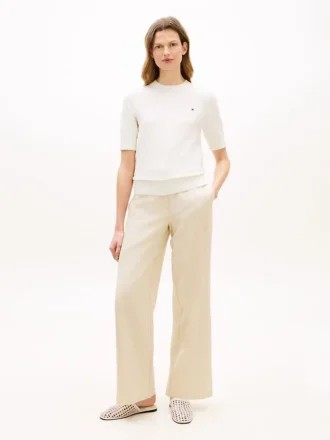 Pantalones rectos de sarga ligera